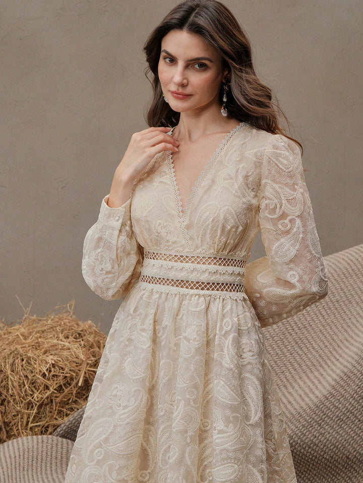 Rochie maxi SHEIN, crem