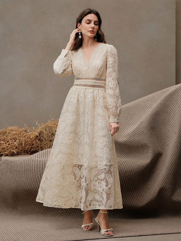 Rochie maxi SHEIN, crem