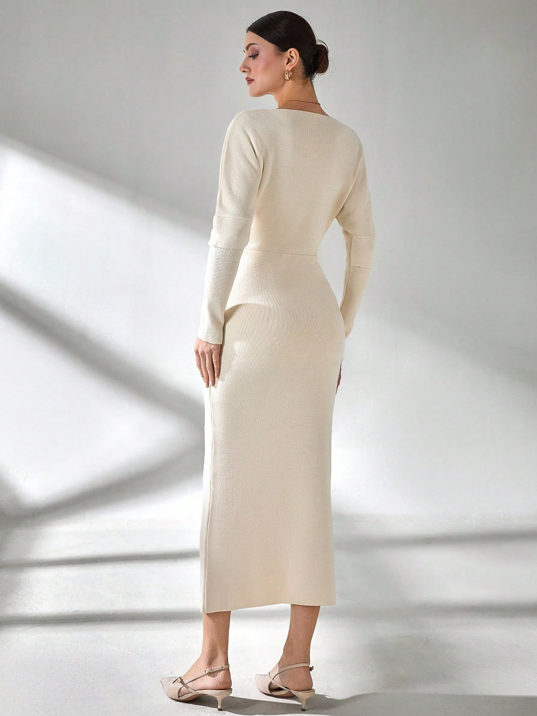 SHEIN maxi ruha, krémszínű