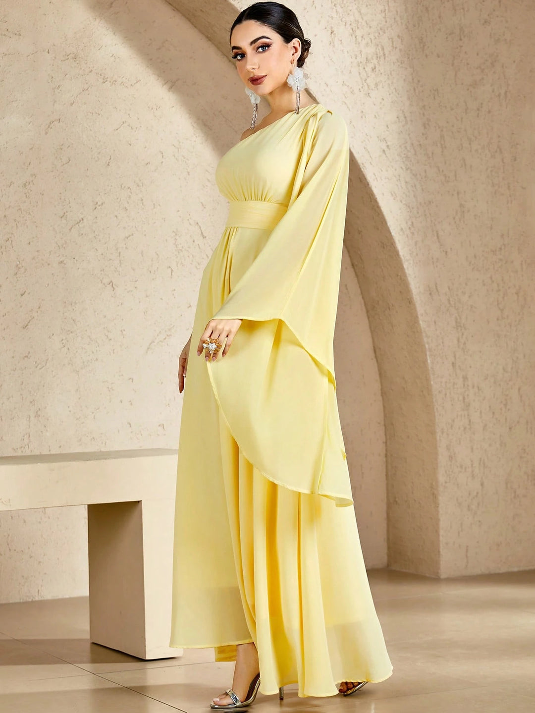 Rochie maxi damă SHEIN, galben, mărimea L