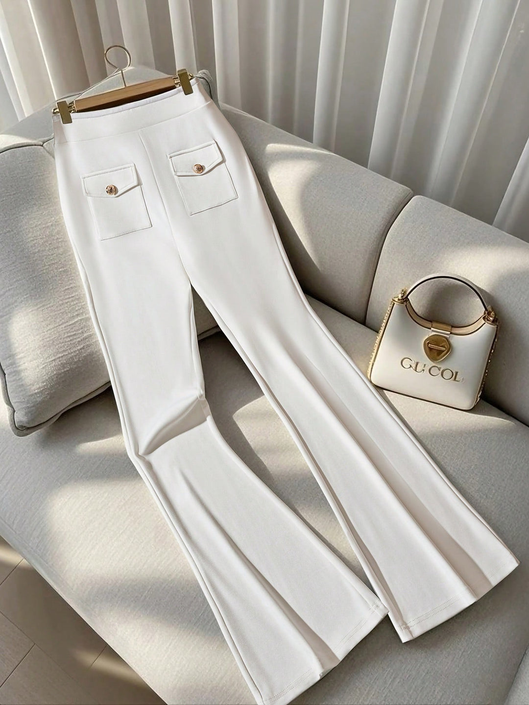 Pantaloni SHEIN, alb