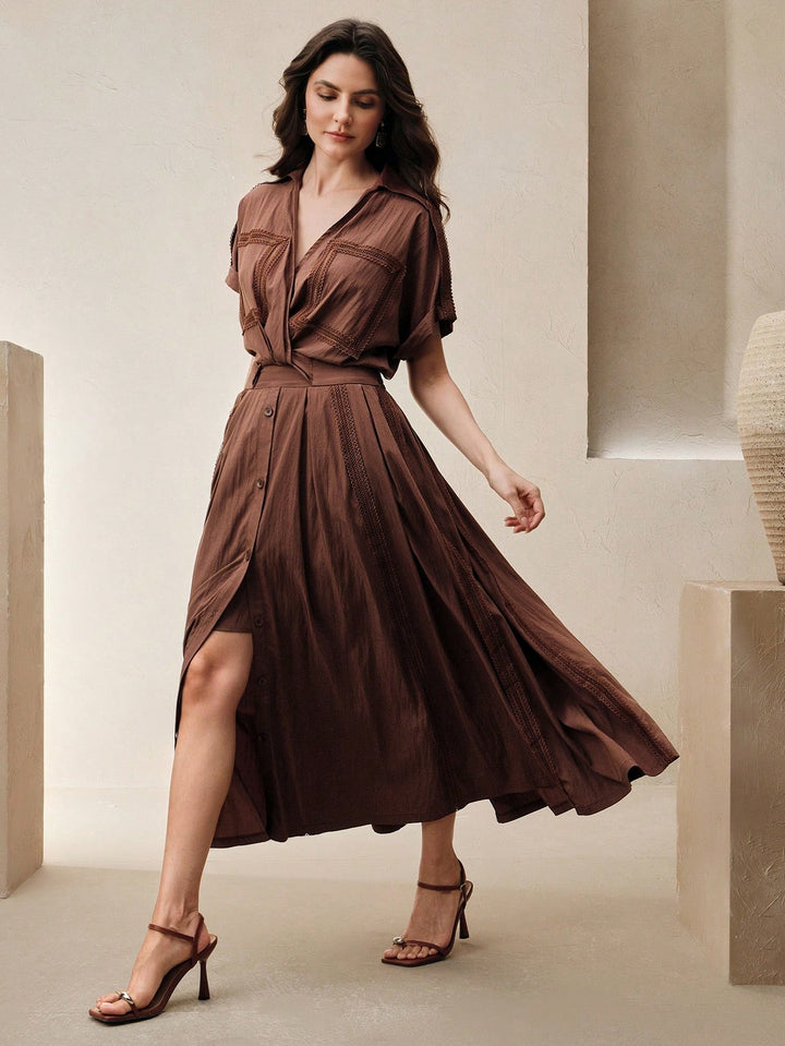Rochie maxi SHEIN, maro