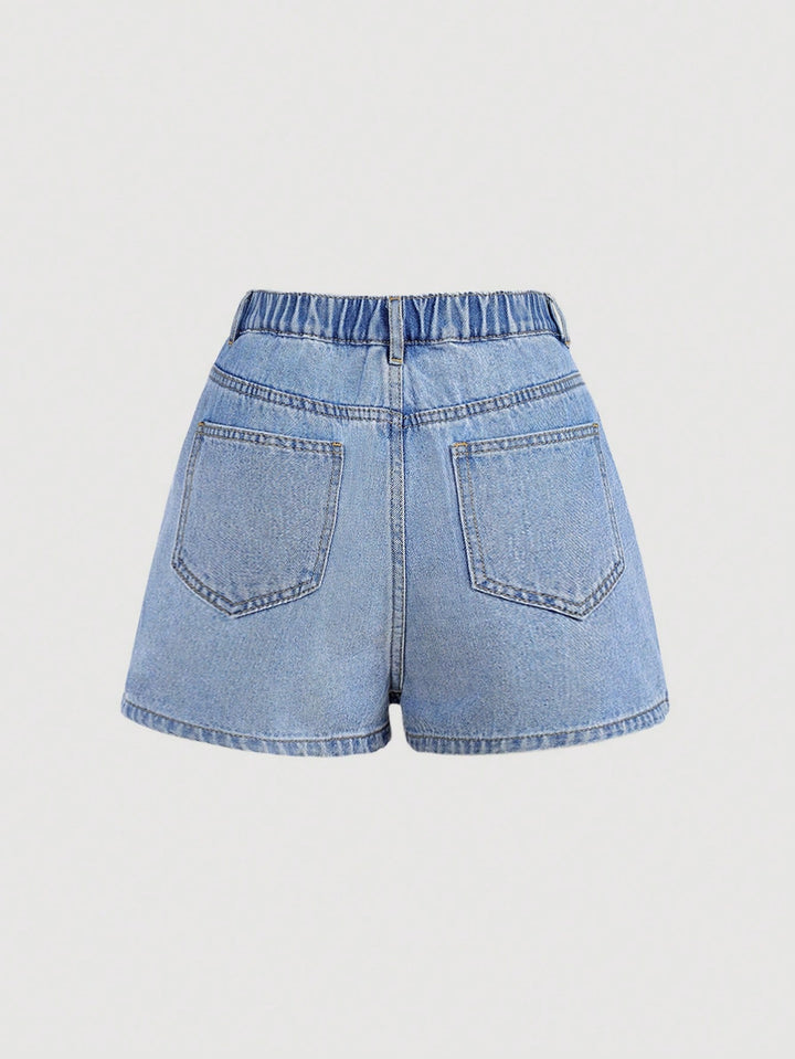 SHEIN Kék Farmer Rövidnadrág