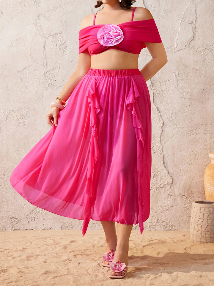 Set costum de baie SHEIN, roz