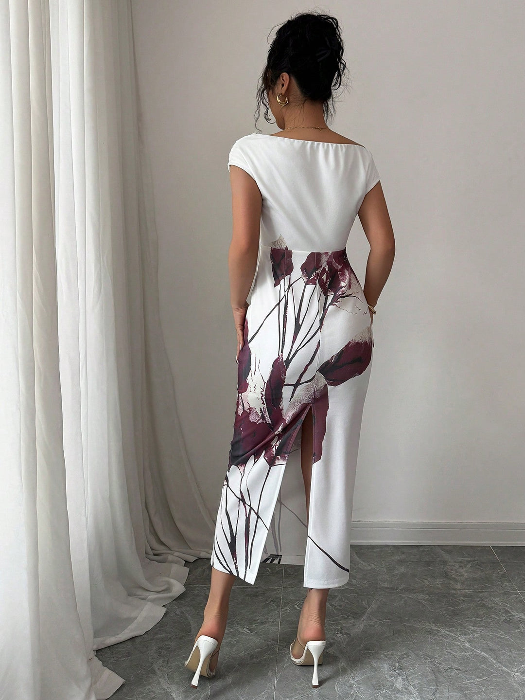 Rochie midi SHEIN, alb