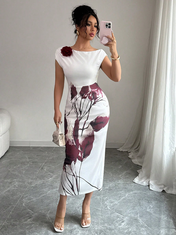 Rochie midi SHEIN, alb
