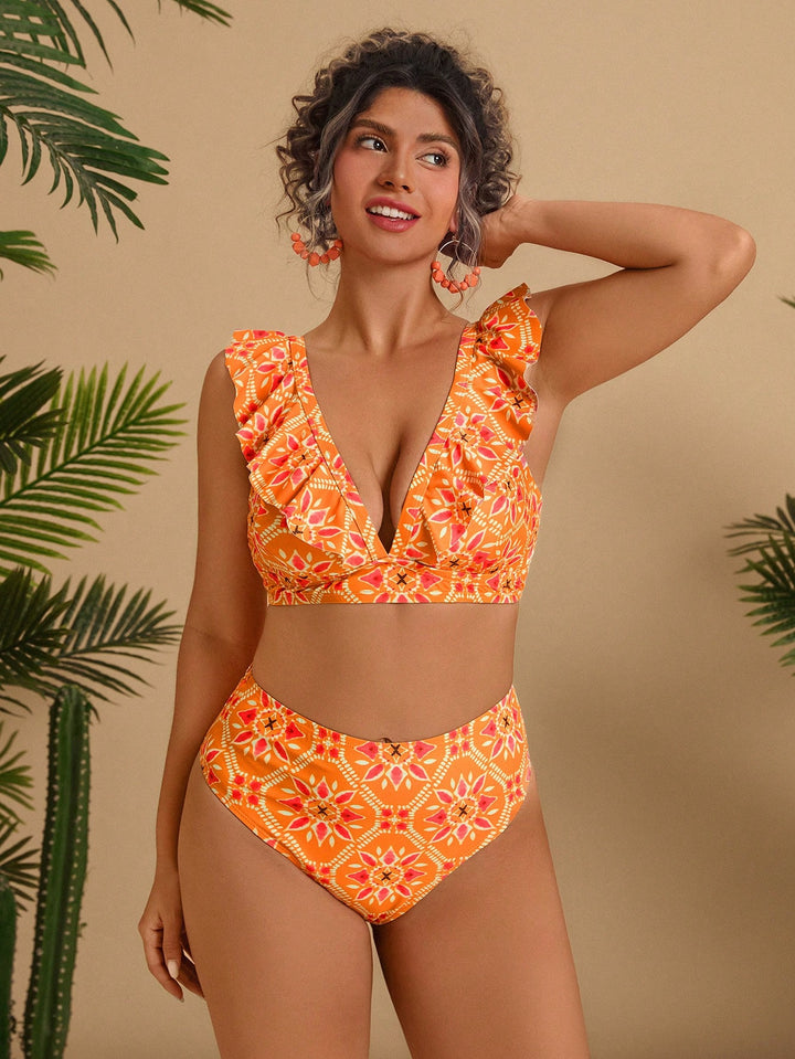 Costum de baie SHEIN, portocaliu
