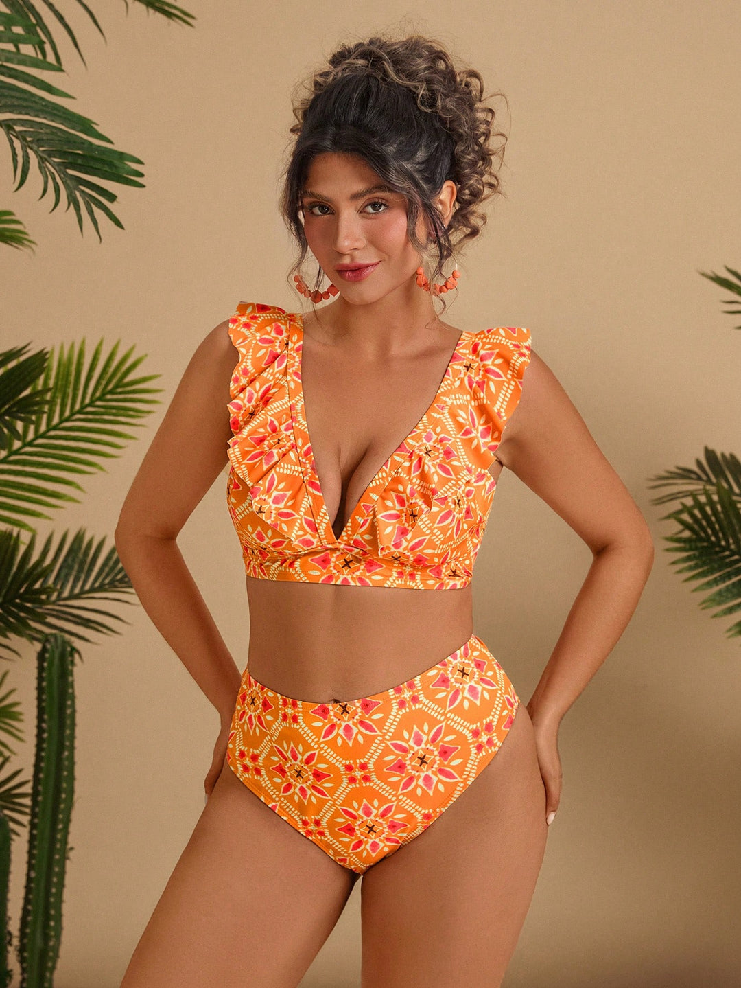 Costum de baie SHEIN, portocaliu