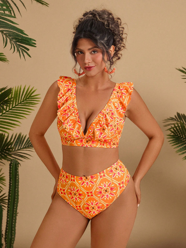 Costum de baie SHEIN, portocaliu