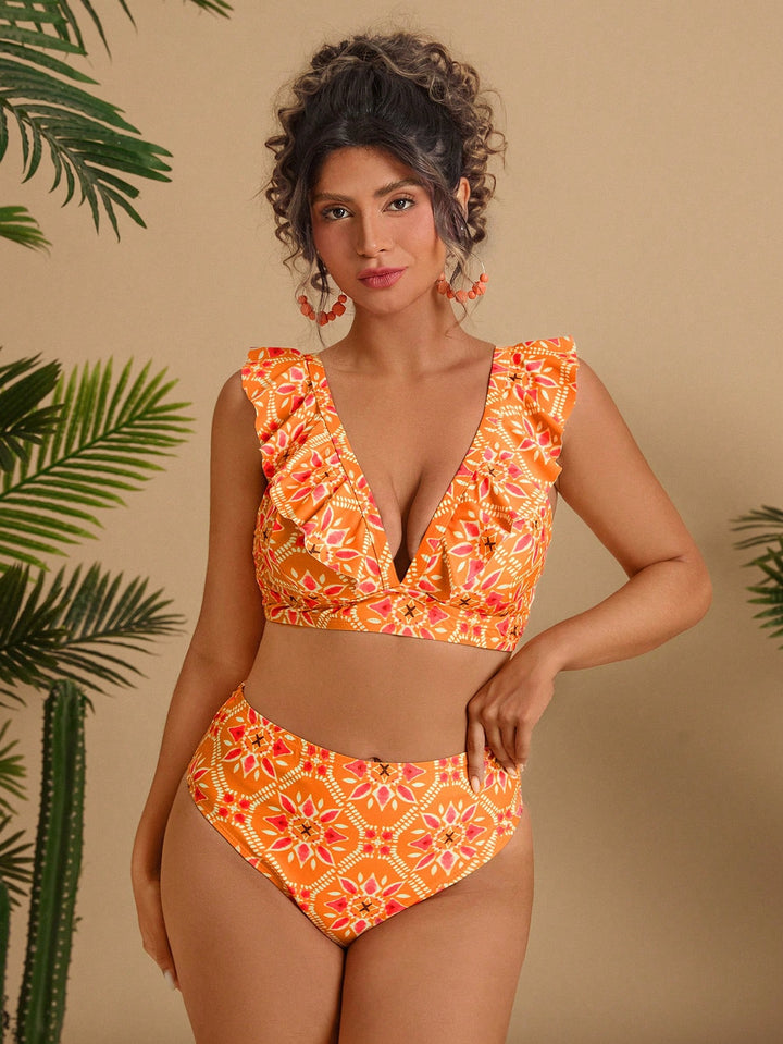 Costum de baie SHEIN, portocaliu