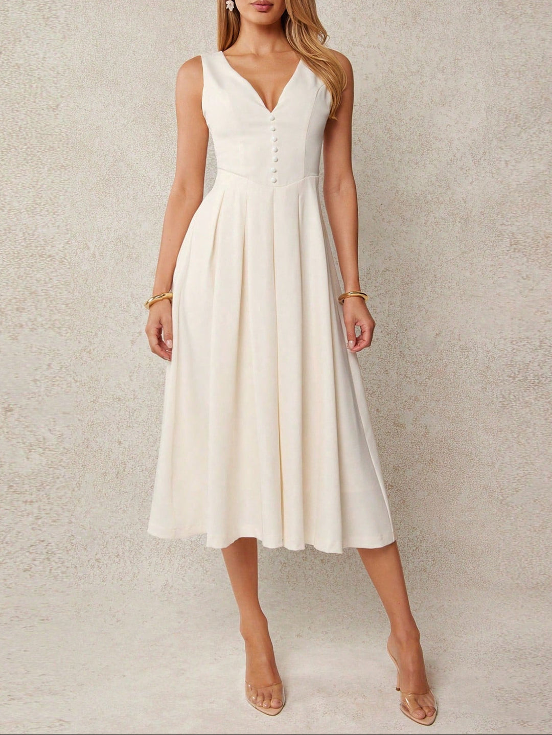 Rochie midi SHEIN, crem