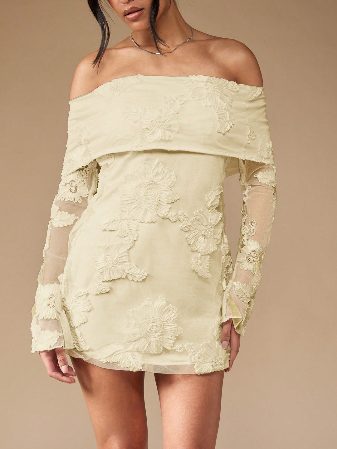 Rochie mini Shein, crem