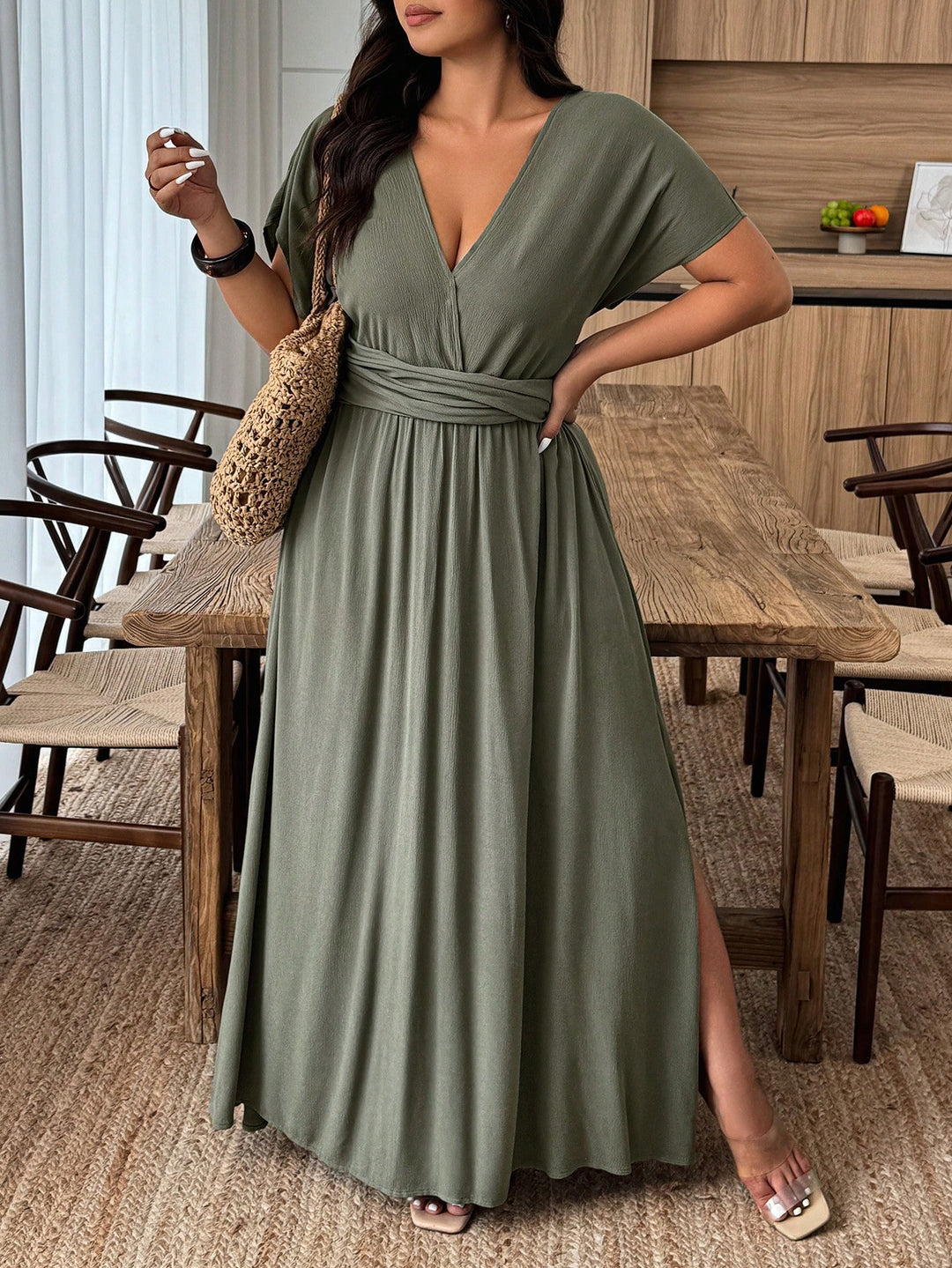 Rochie SHEIN, kaki