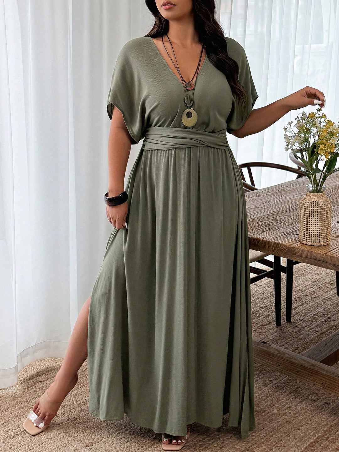 Rochie SHEIN, kaki