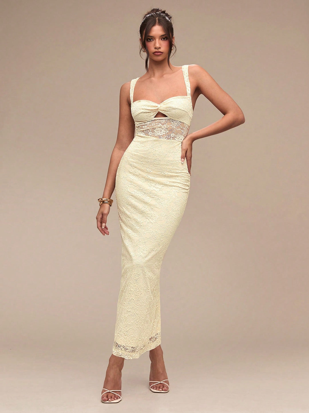 Rochie maxi SHEIN, bej