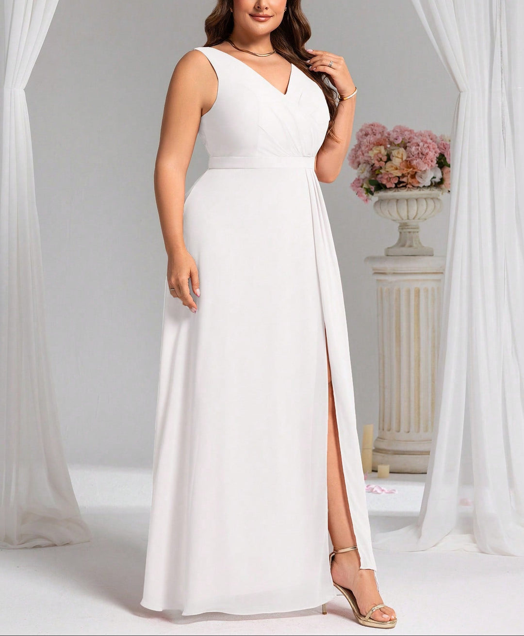 Rochie de ocazie SHEIN, alb