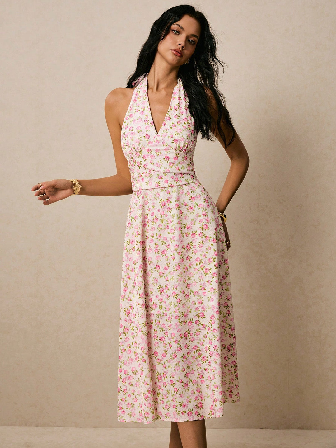 Rochie midi SHEIN, roz