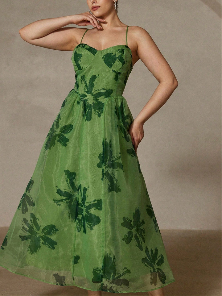 Rochie maxi Shein Curve+, verde