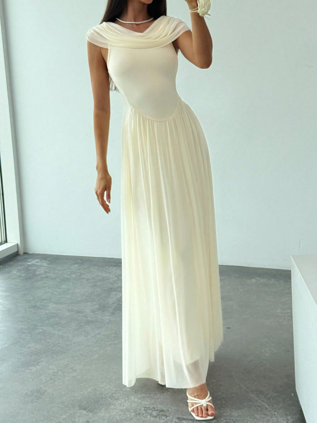 SHEIN maxi ruha, bézs