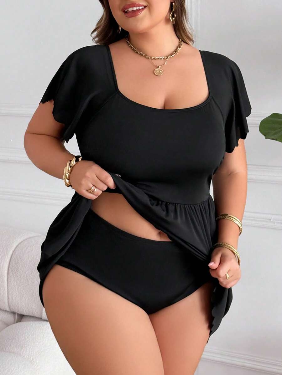 Set costum de baie SHEIN, negru