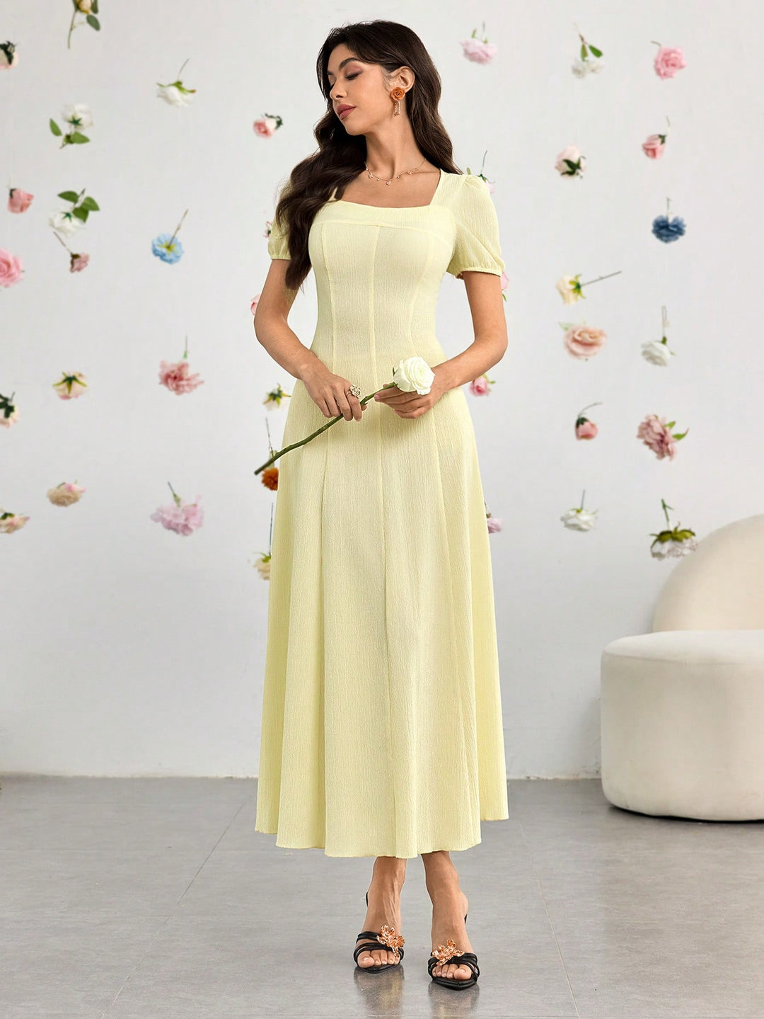 Rochie maxi SHEIN, galben
