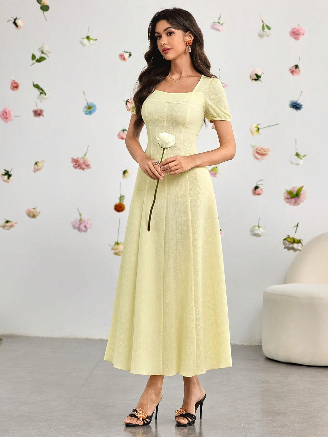 Rochie maxi SHEIN, galben