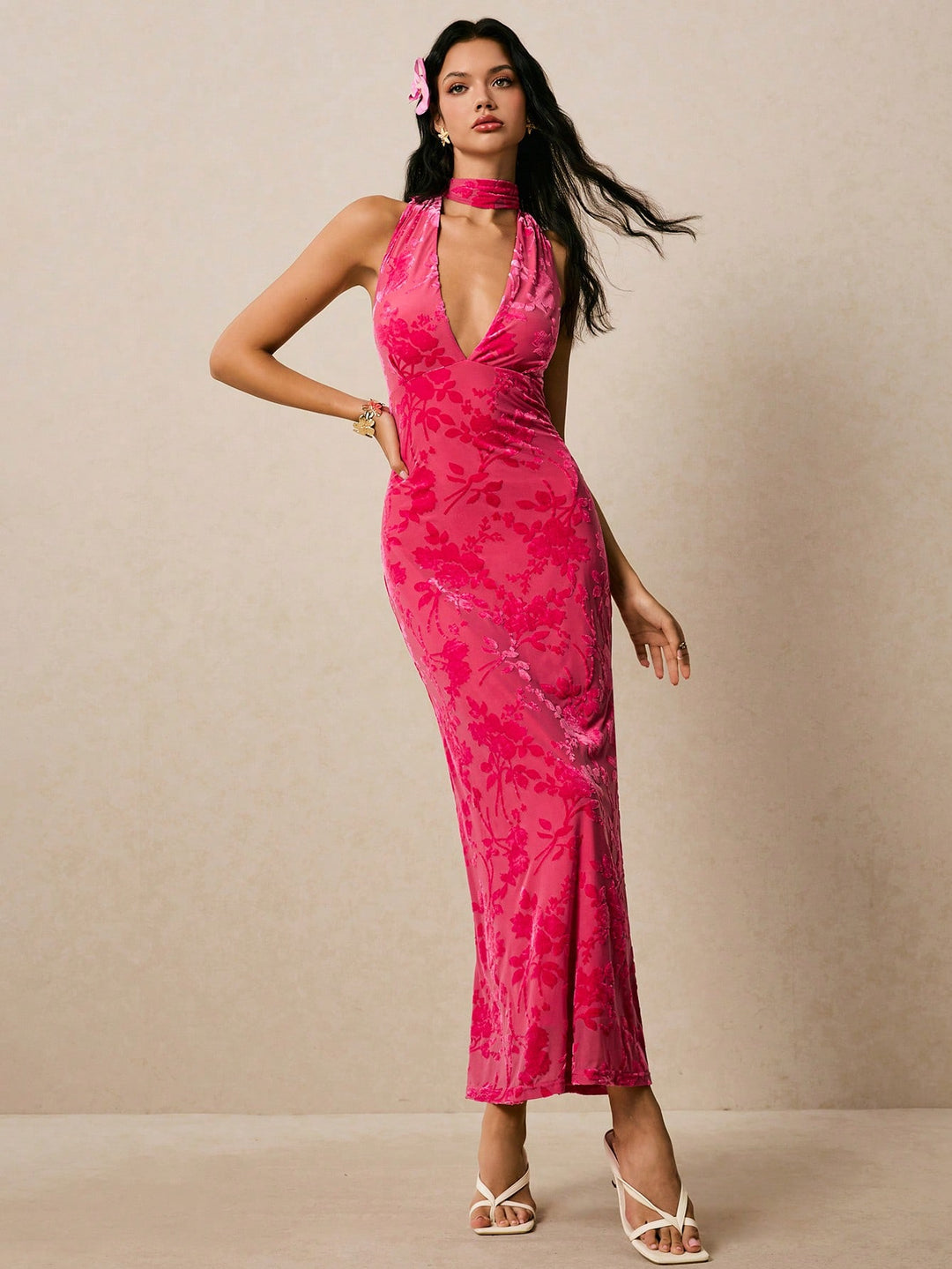 Rochie maxi SHEIN, roz