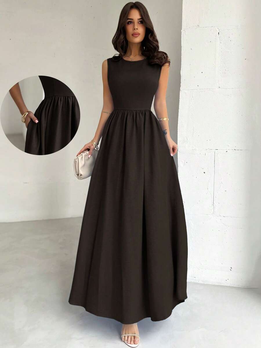 Rochie maxi SHEIN, maro