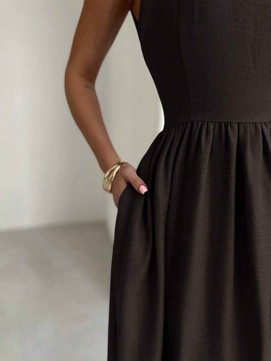 Rochie maxi SHEIN, maro