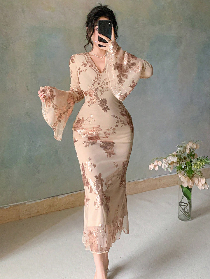 Rochie maxi SHEIN, kaki
