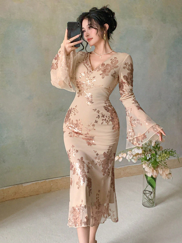 Rochie maxi SHEIN, kaki