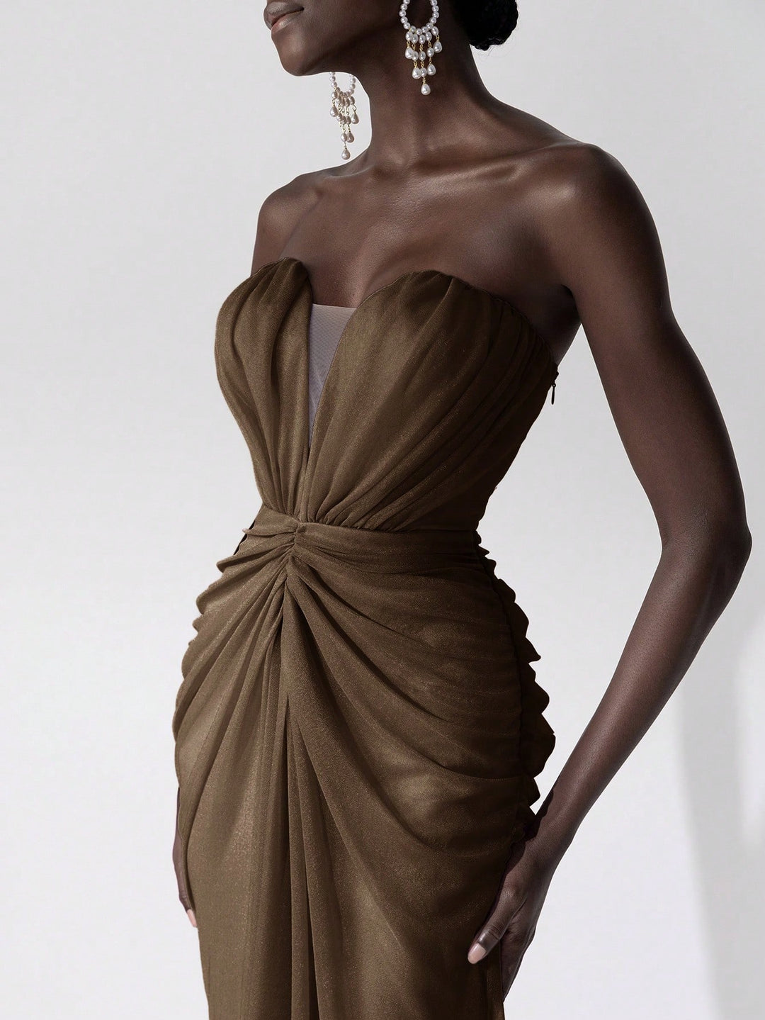 Rochie de ocazie SHEIN, maro