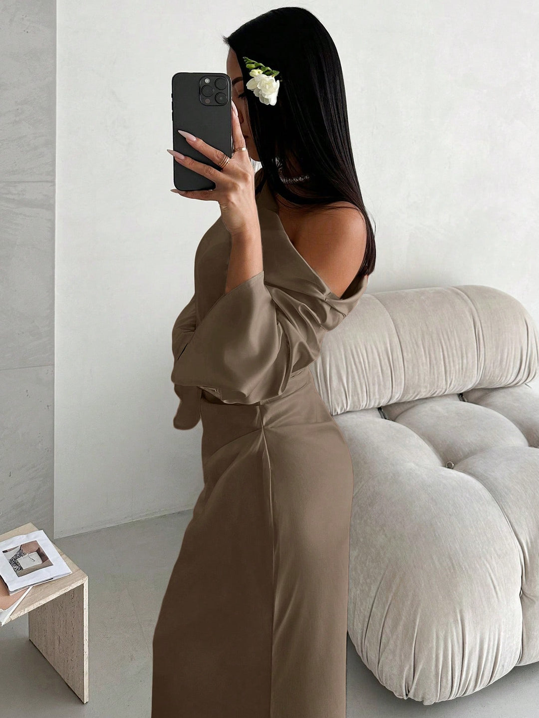 Rochie maxi SHEIN, maro