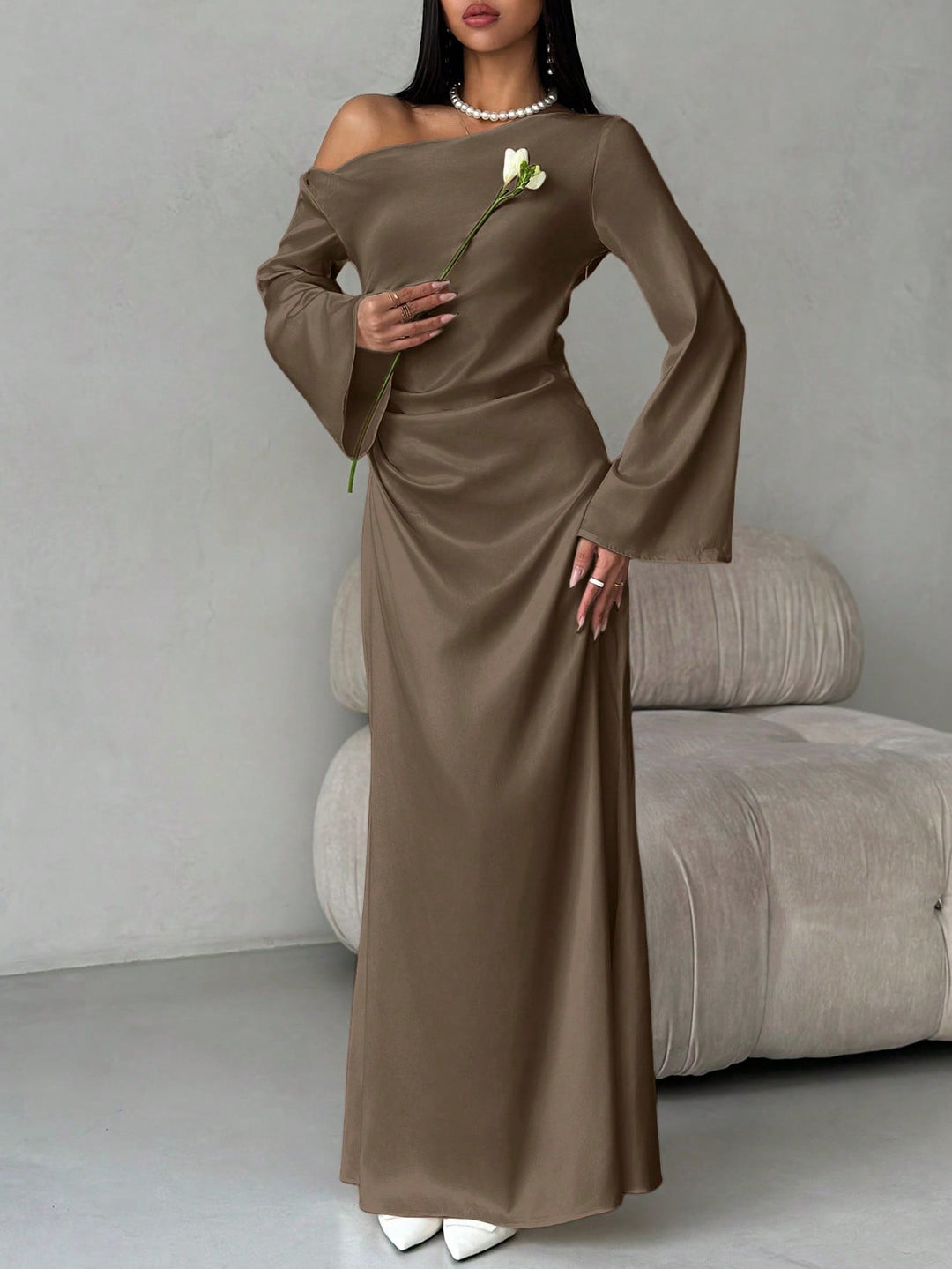 Rochie maxi SHEIN, maro