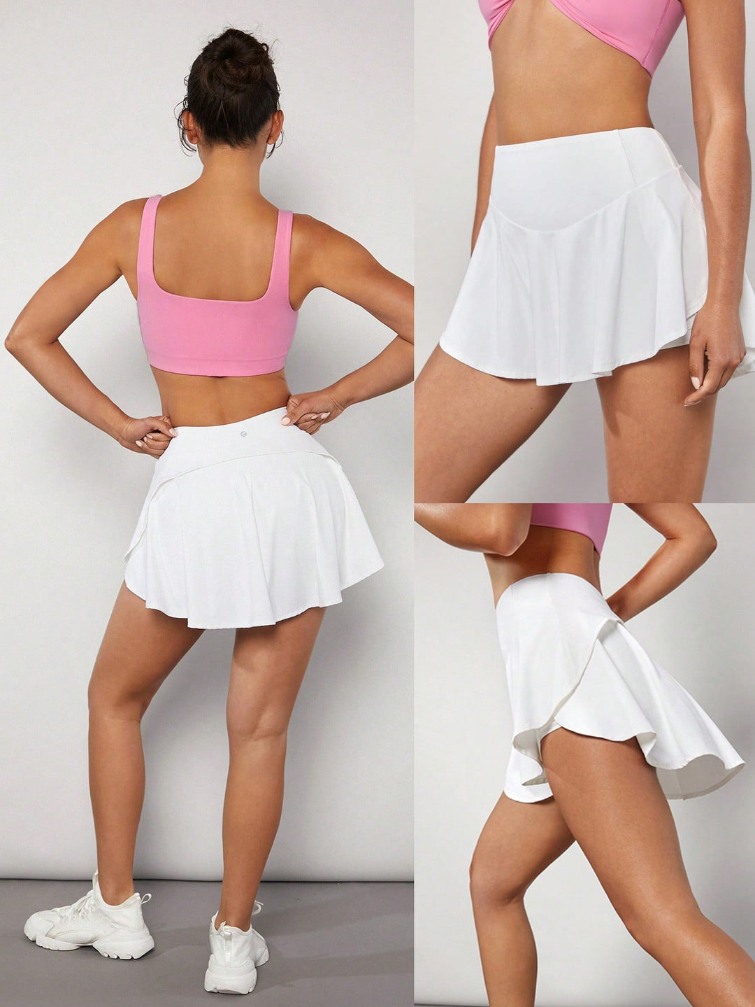 Fustă-pantalon SHEIN, alb