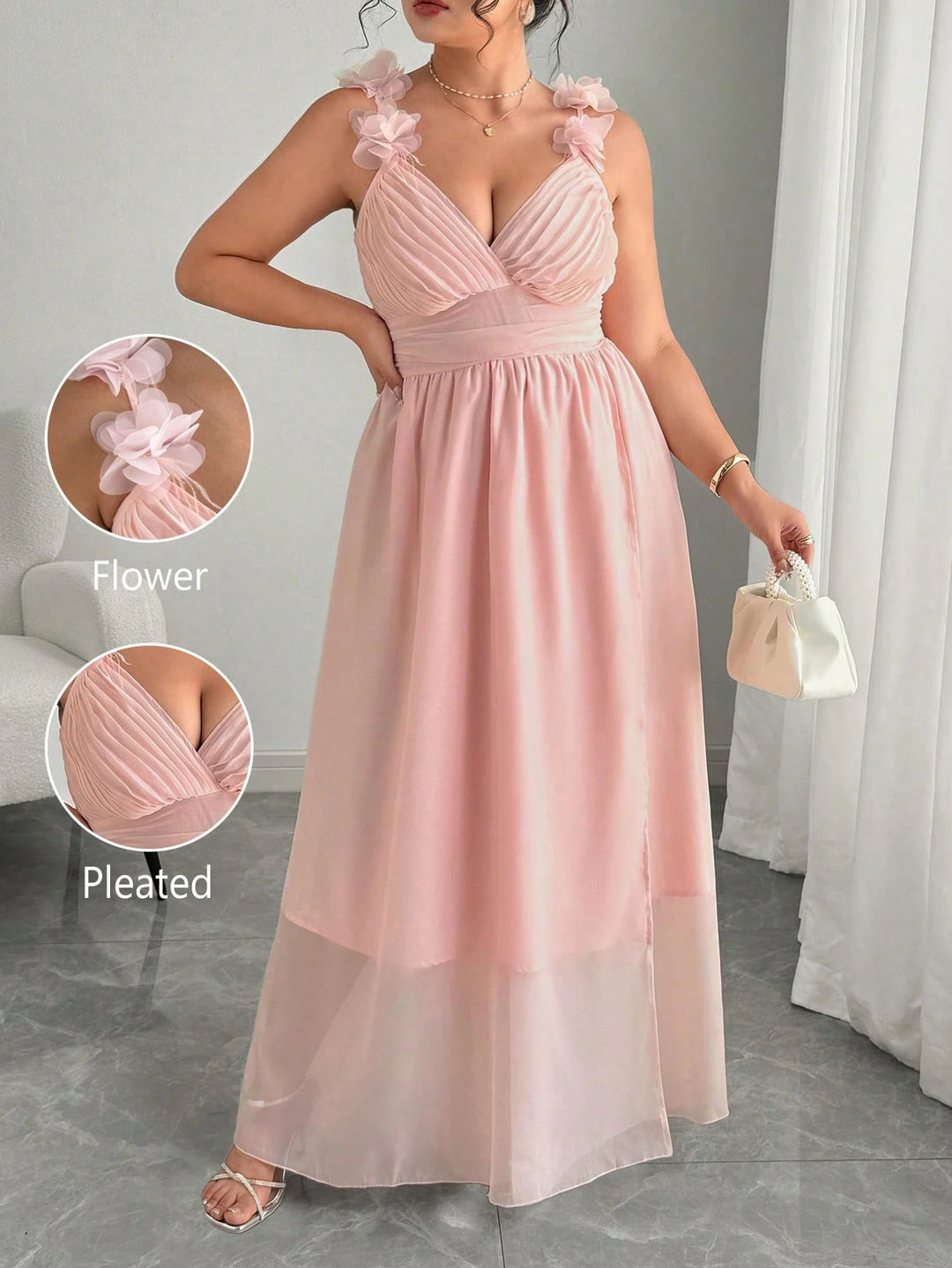 Rochie maxi SHEIN, roz
