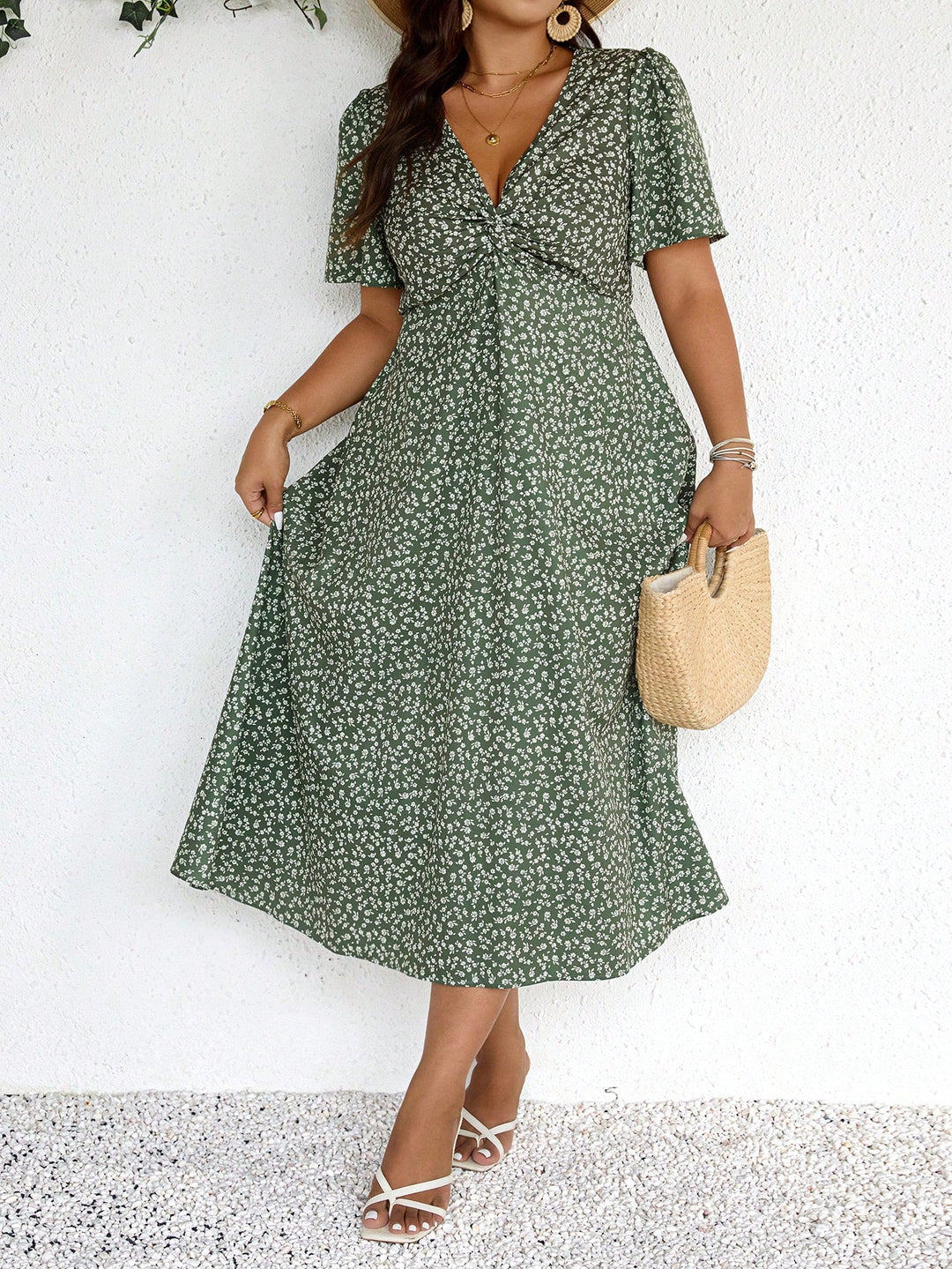 Shein Curve midiruha, többszínű