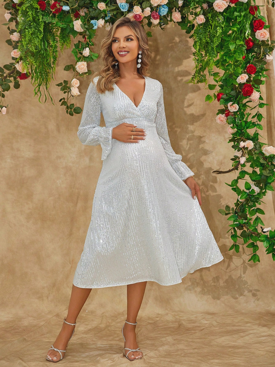 Rochie midi SHEIN, argintiu