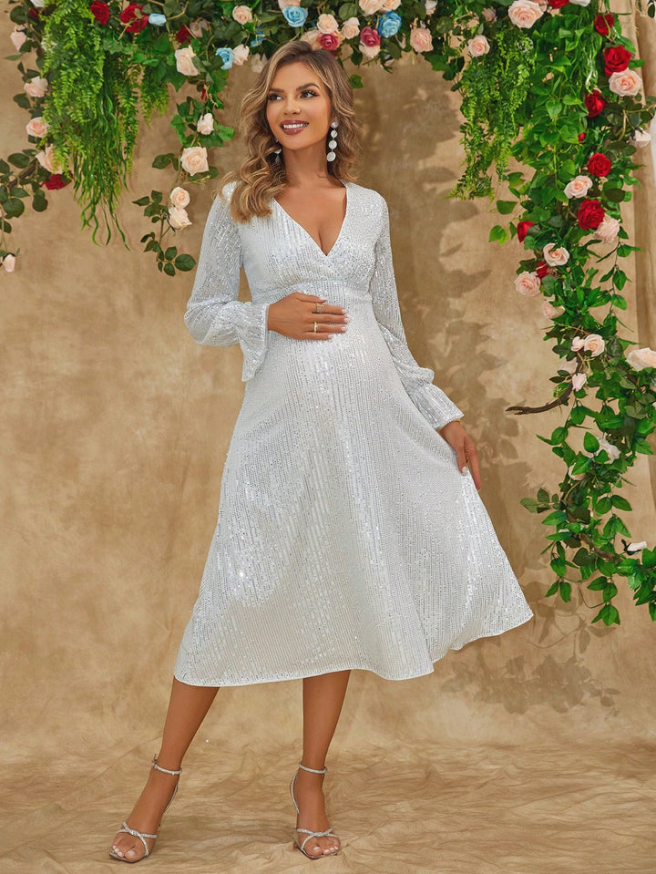 Rochie midi SHEIN, argintiu