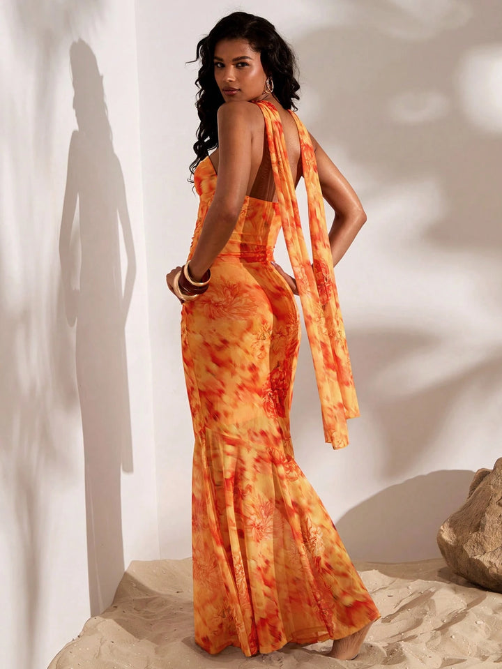 Rochie midi Shein, mix culori