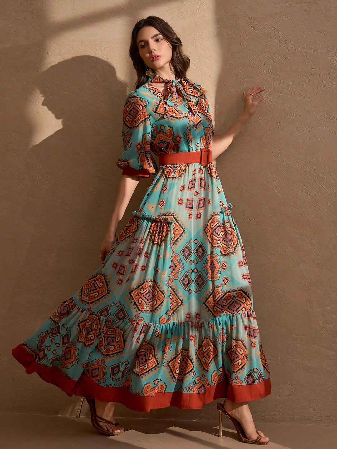 Rochie maxi SHEIN, mix culori