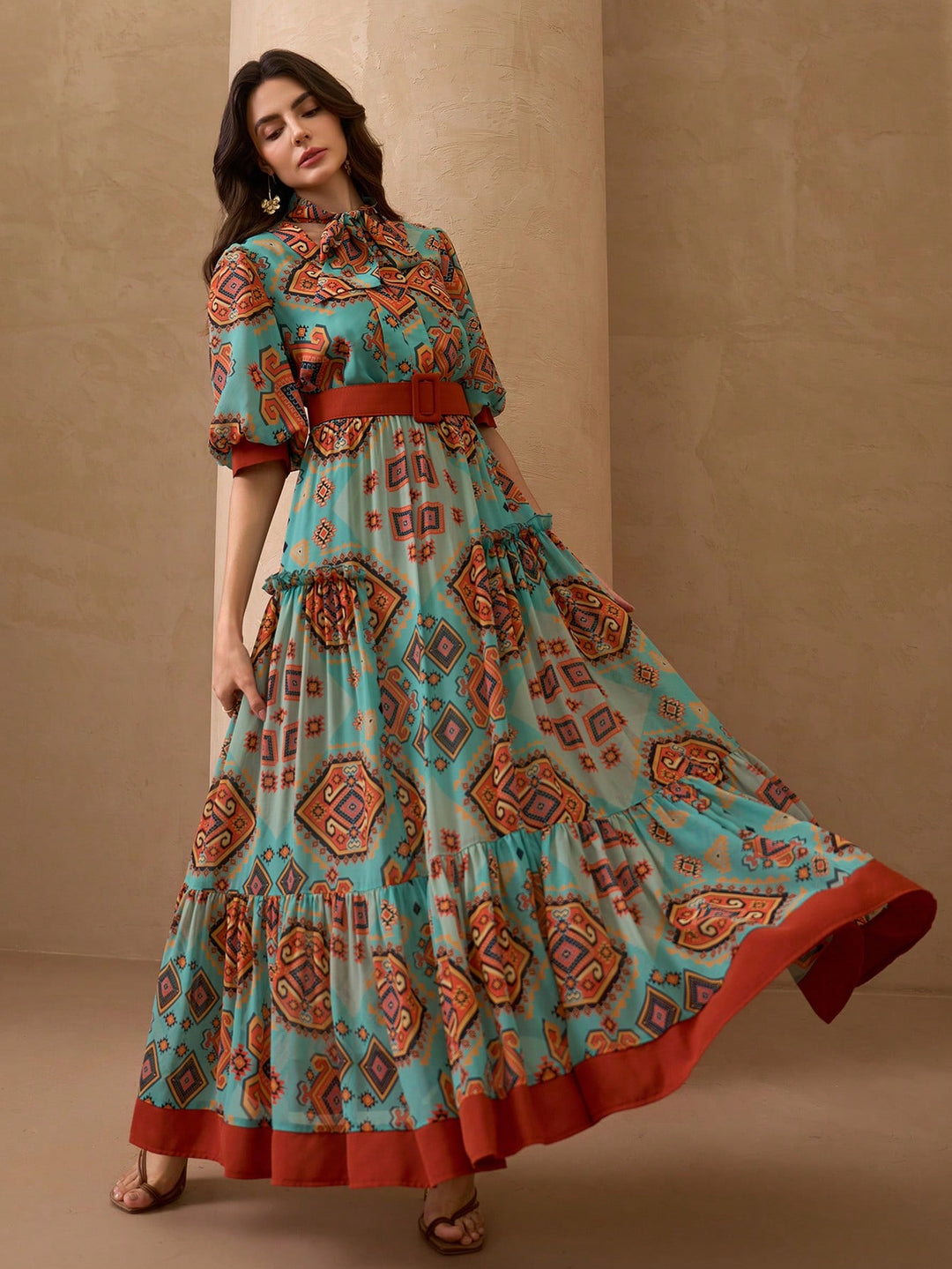 Rochie maxi SHEIN, mix culori