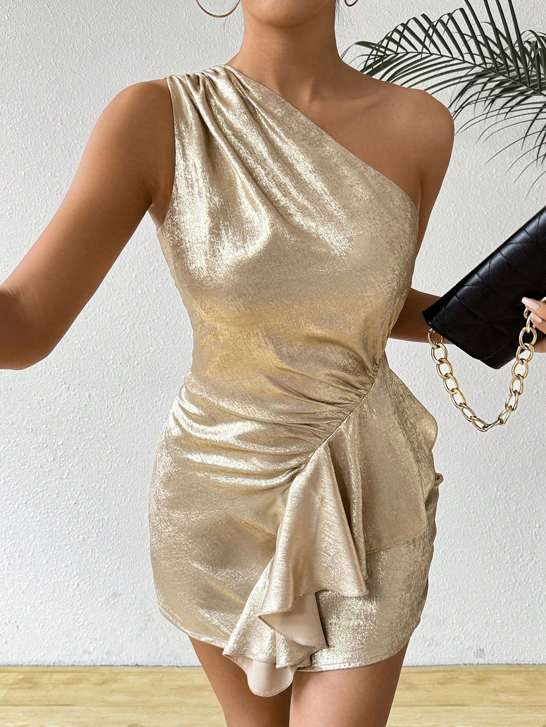 Rochie scurtă SHEIN, auriu