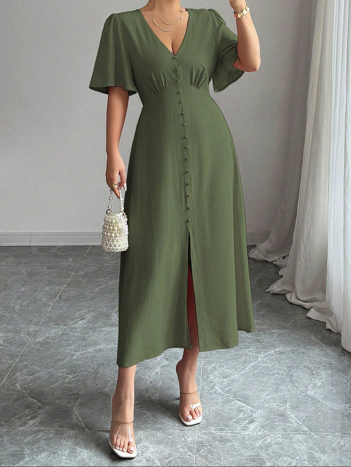 Rochie midi Shein, kaki