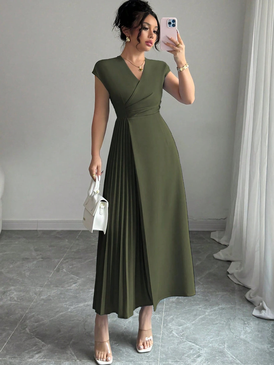 Rochie maxi SHEIN, kaki