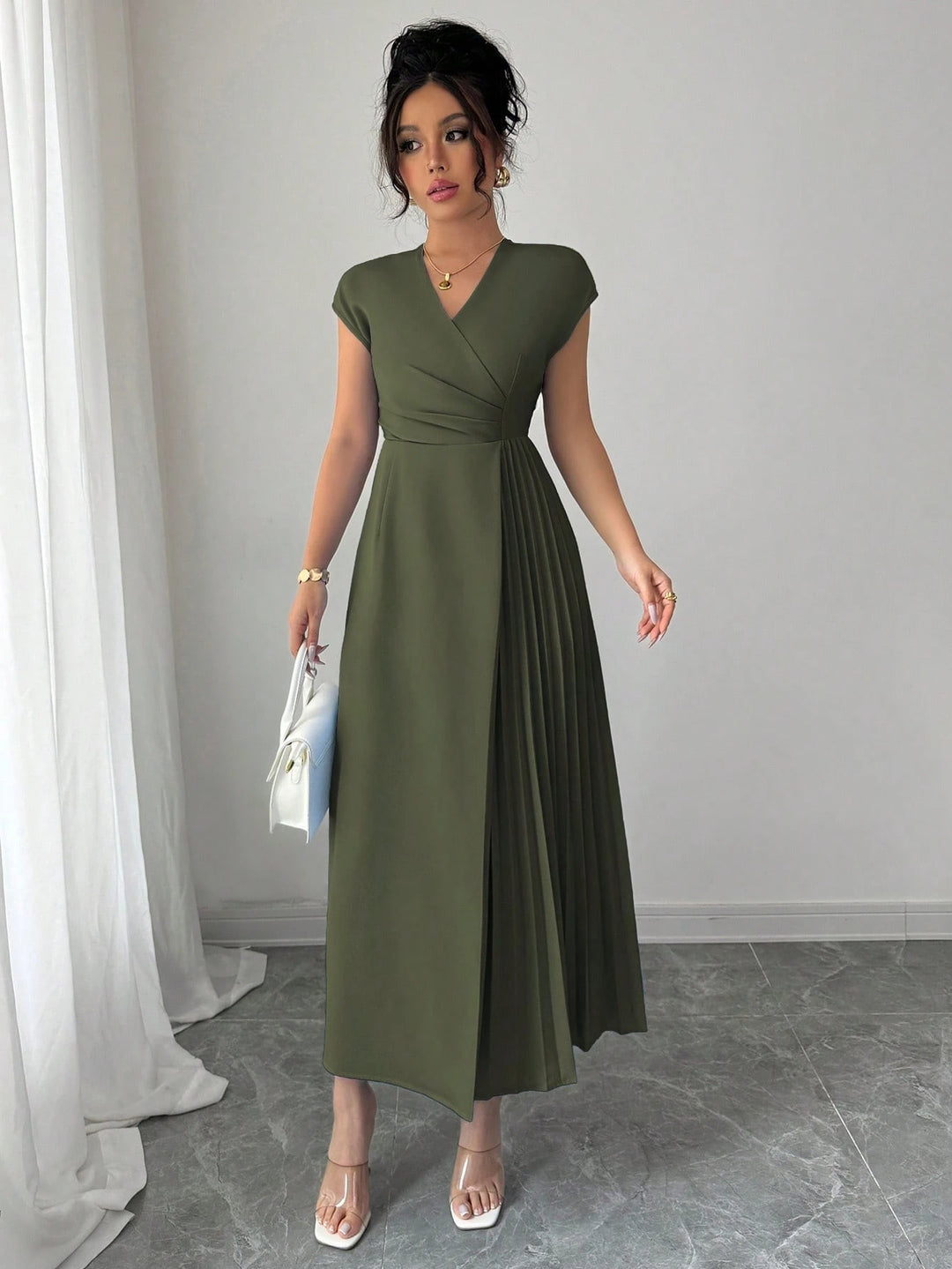 Rochie maxi SHEIN, kaki
