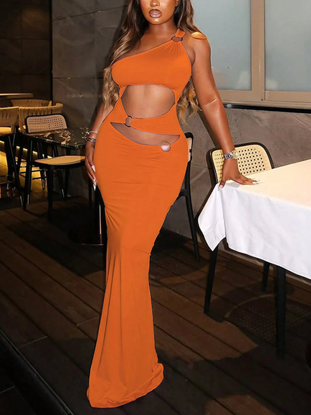 Rochie maxi SHEIN, portocaliu