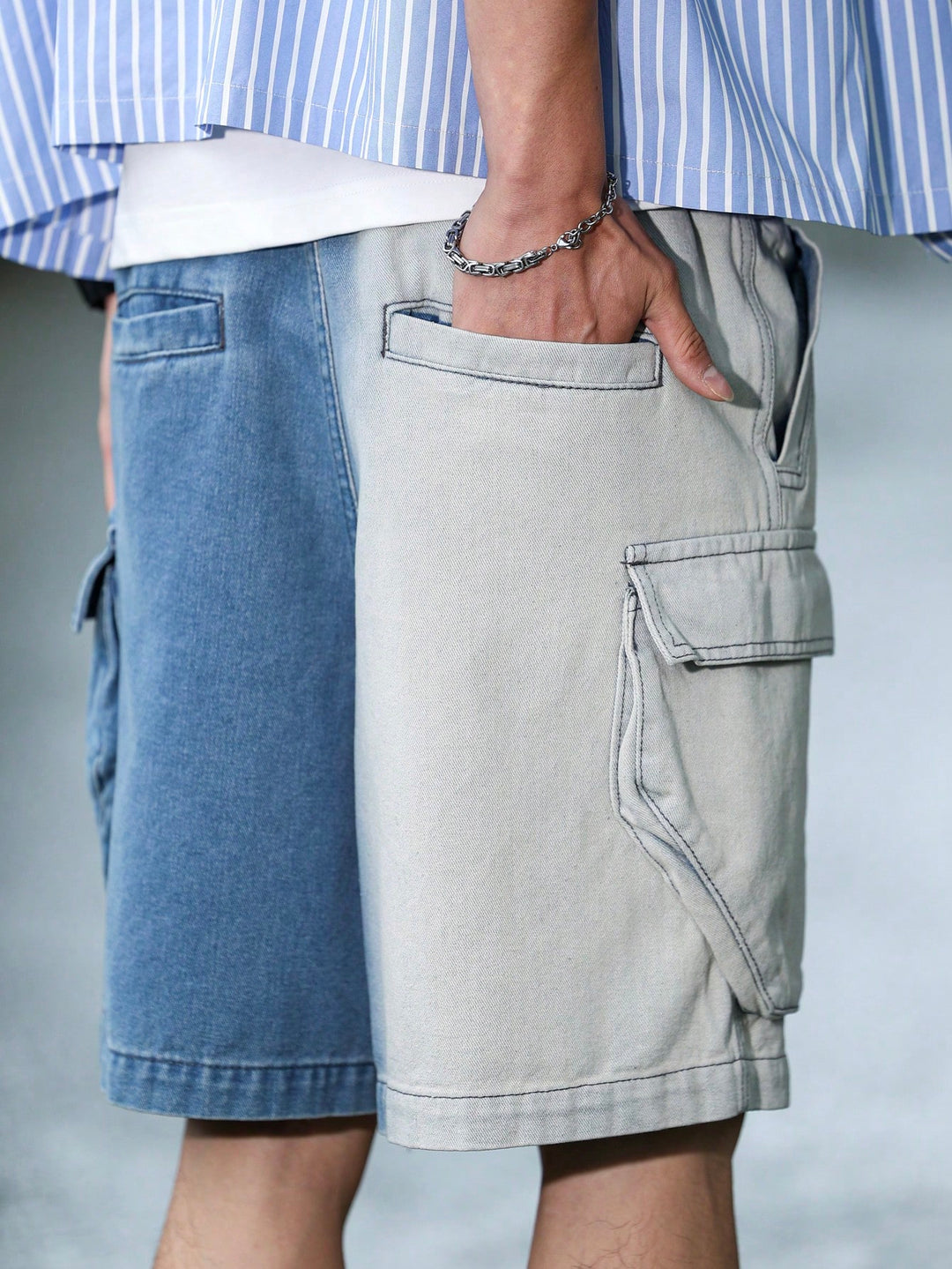 Pantaloni scurți SHEIN, albastru