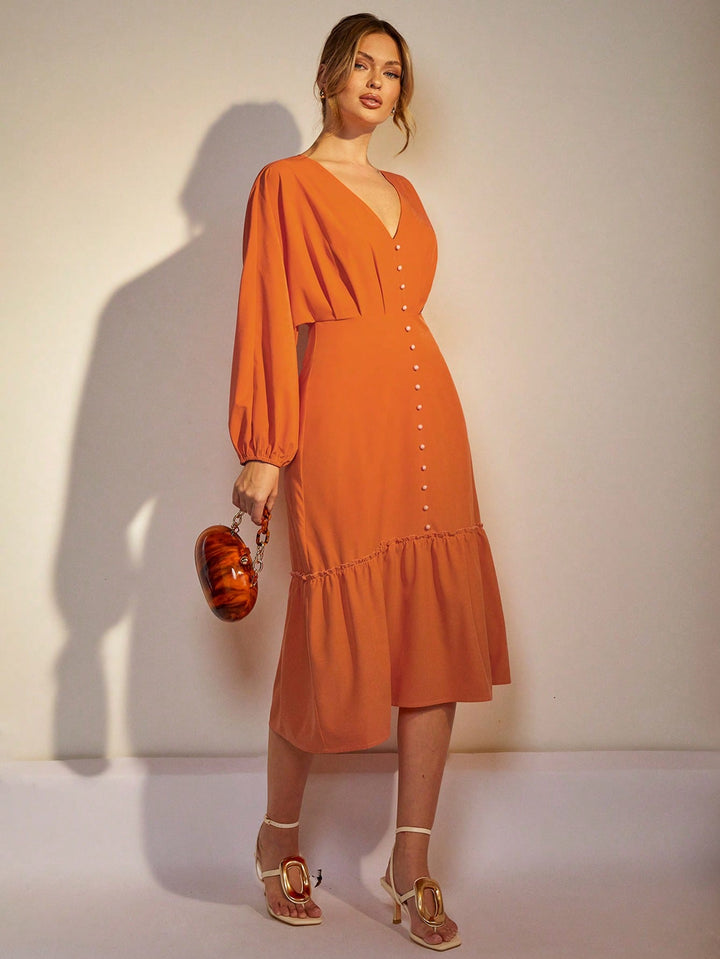 Rochie midi SHEIN, portocaliu