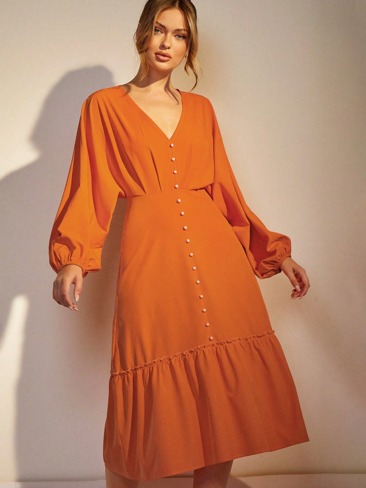 Rochie midi SHEIN, portocaliu